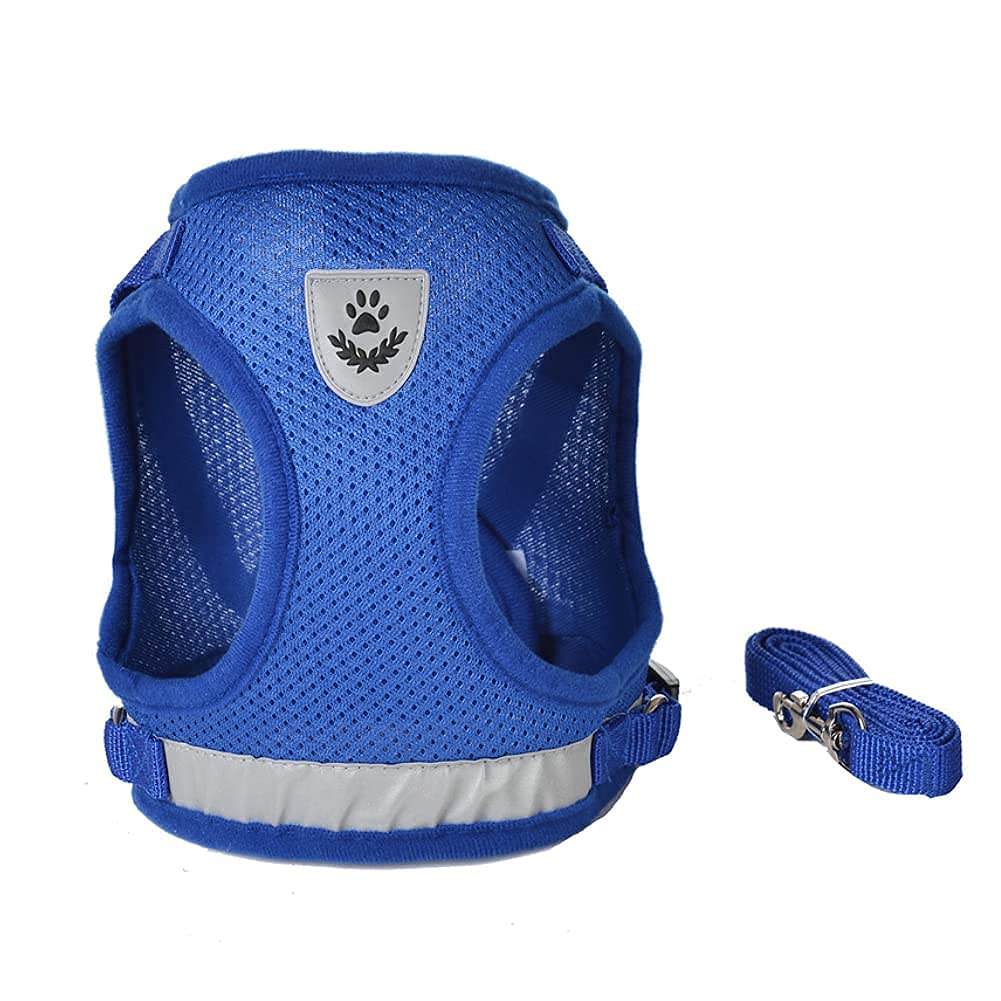 FEimaX Dog Harness and Leash Set, No Pull Soft Mesh Pet Harness for Walking Escape Proof Small Cat Step-in Adjustable Vest with Reflective Strip Fit Puppy Kitten Rabbit