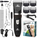 Pet Union Professional Grooming Kit - Rechargeable, Cordless Pet Grooming Clippers & Accessories, Low Noise, Suitable for Dogs, Cats and Other Pets (Grey)