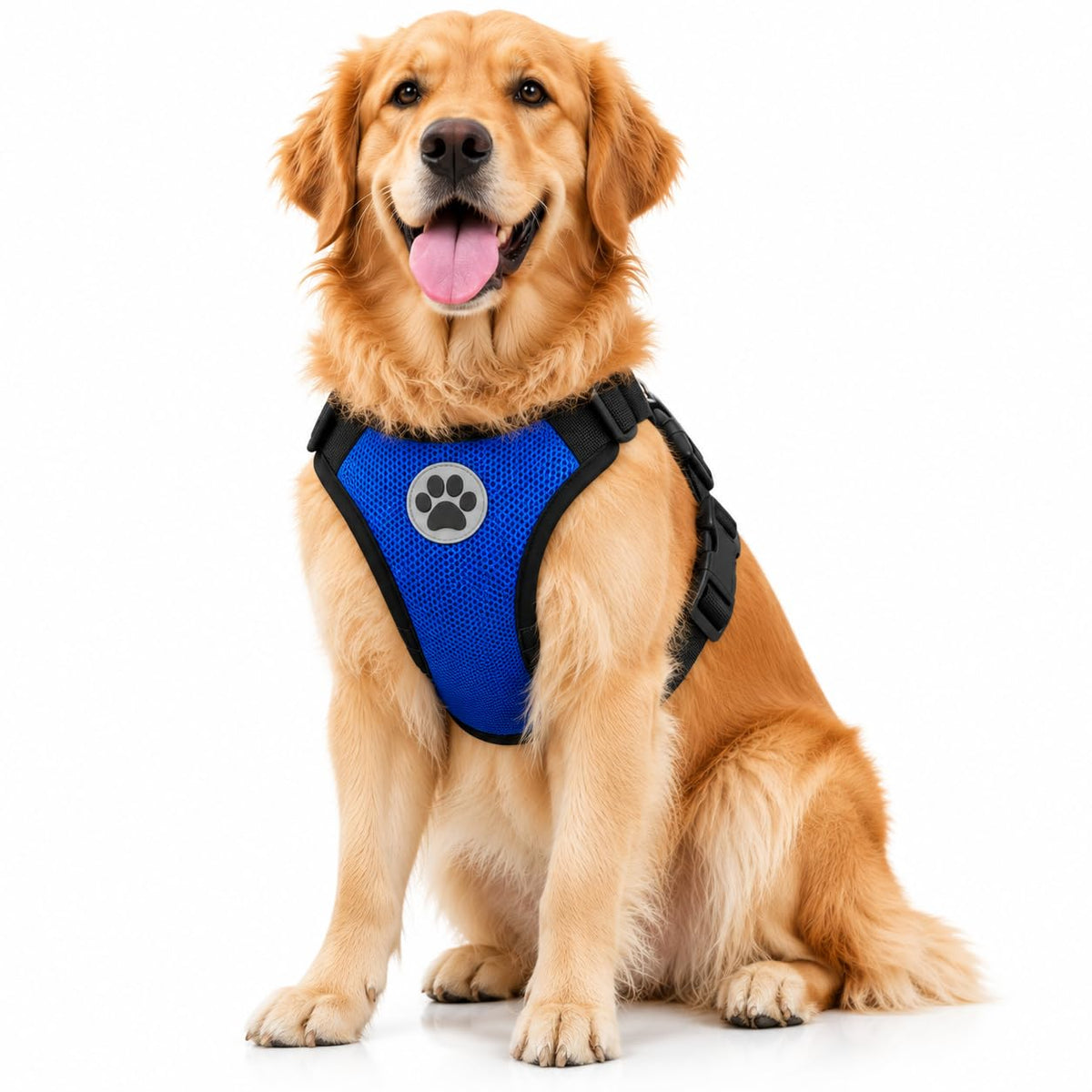 SlowTon Dog Car Vest Harness Multifunction Adjustable Double-Ring Breathable Mesh Fabric Harness for Cat Puppy Road Trip Daily Walks