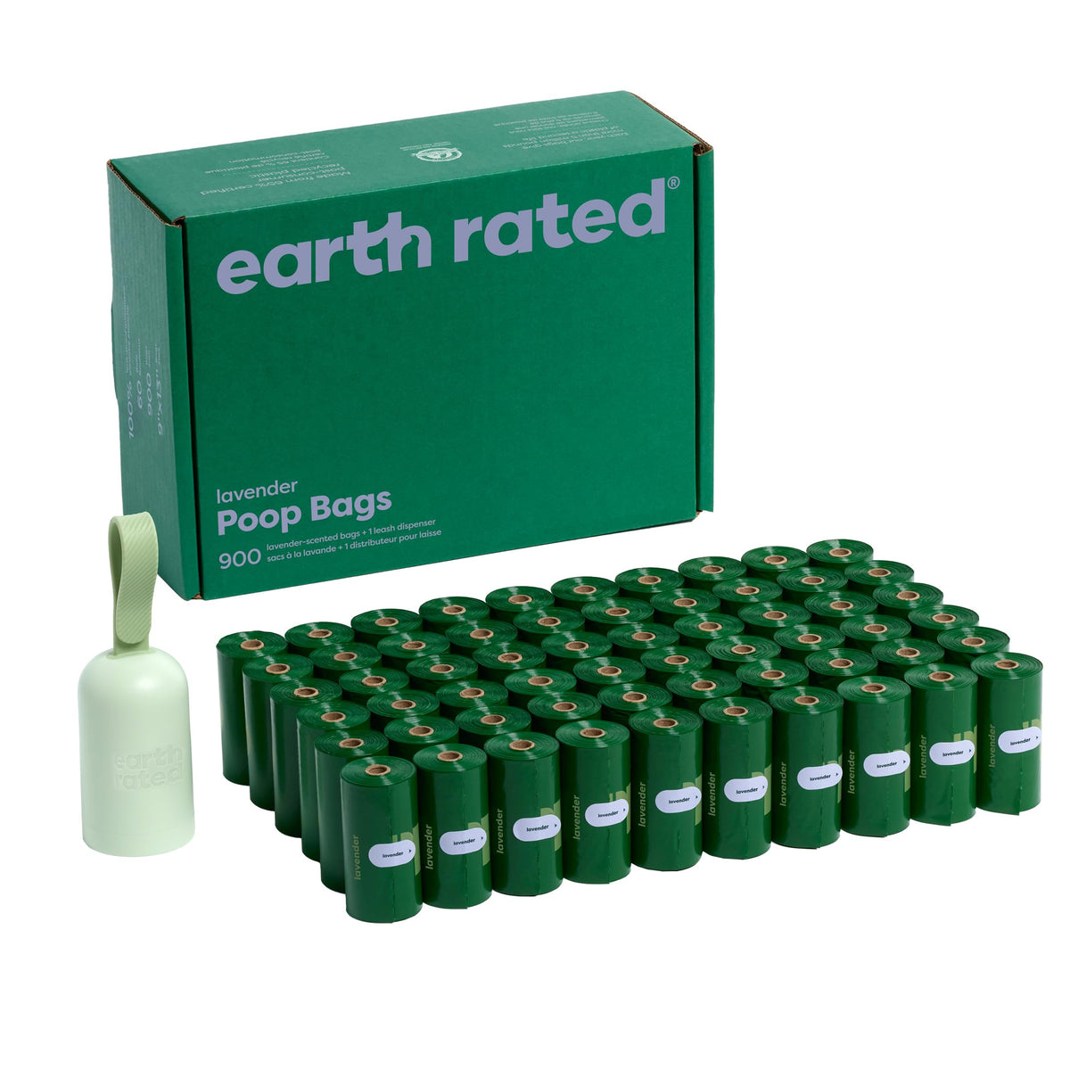 Earth Rated Dog Poo Bag Holder with Dog Poo Bags, Durable and Guaranteed Leakproof, Unscented, 1 Dispenser and 15 Bags