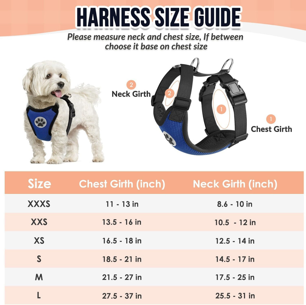 SlowTon Dog Car Vest Harness Multifunction Adjustable Double-Ring Breathable Mesh Fabric Harness for Cat Puppy Road Trip Daily Walks