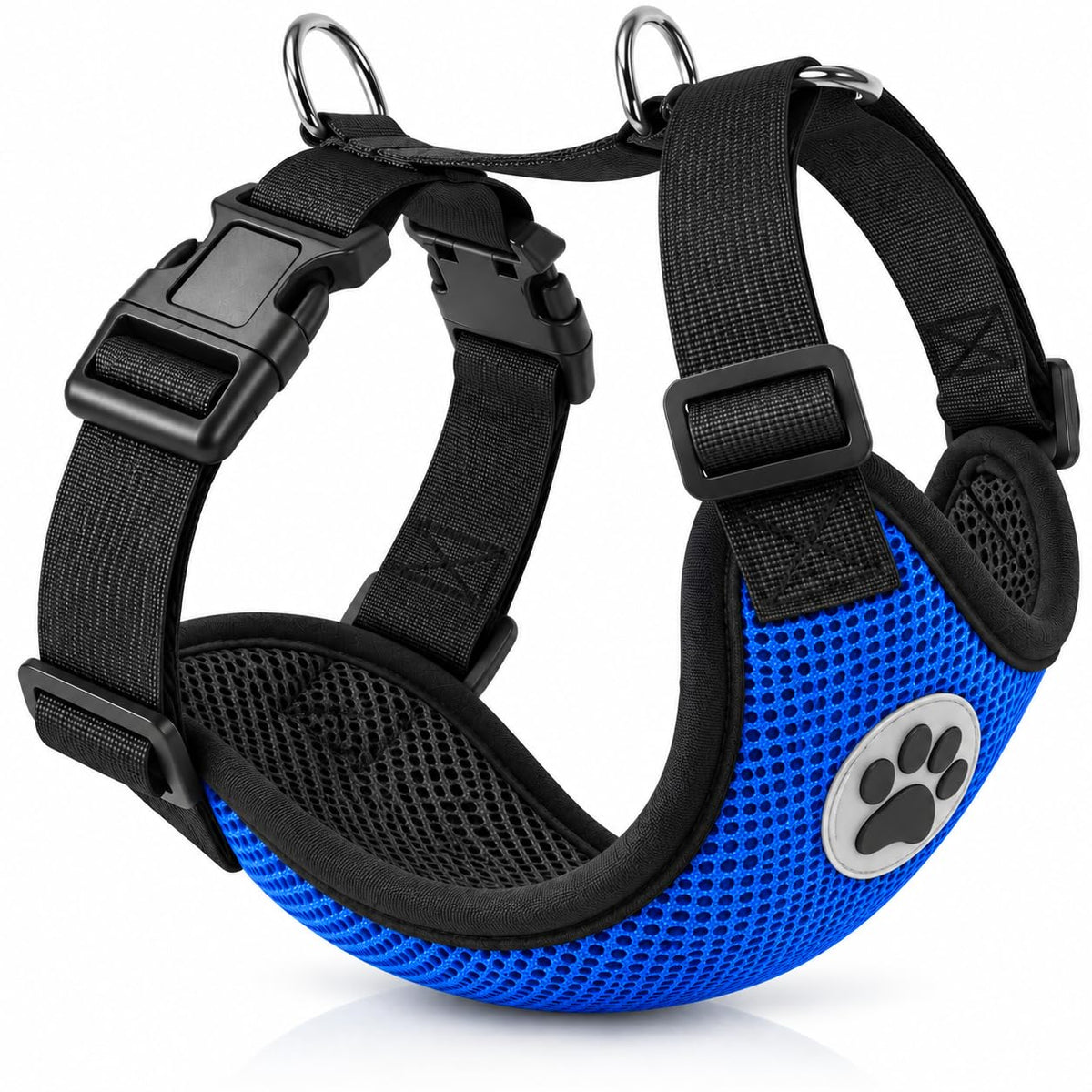 SlowTon Dog Car Vest Harness Multifunction Adjustable Double-Ring Breathable Mesh Fabric Harness for Cat Puppy Road Trip Daily Walks