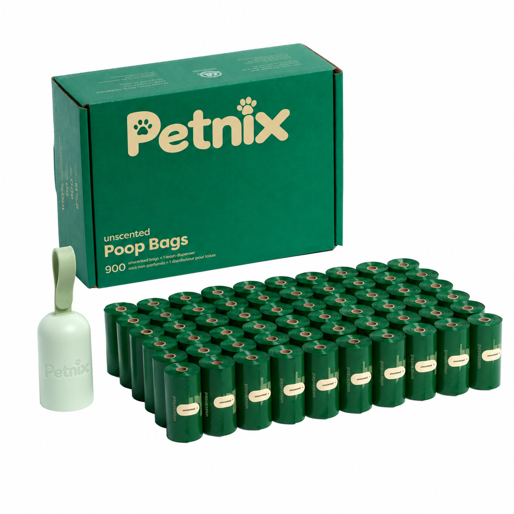 Petnix box of 900 unscented dog poo bags with dispenser